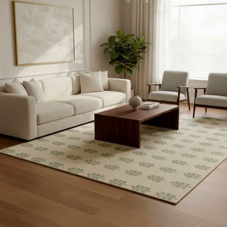 Handcrafted Colorful Cotton and Wool Handknotted Rug for Cheerful Decor